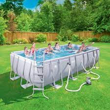 Coleman Power Steel 18 X 9 X 48 Rectangular Frame Pool Set With Filter New Coleman Swimming Pools Pool Cover Pump Pool Cover