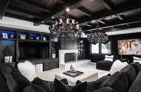 Black And White Home Interior Ideas Dark Themed Homes 10 Black White Home Interior Ideas Contemporary Family Rooms Black Living Room Black And White Living Room