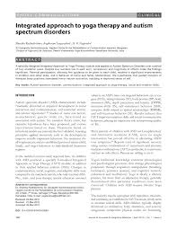 Pdf Integrated Approach To Yoga Therapy And Autism Spectrum Disorders