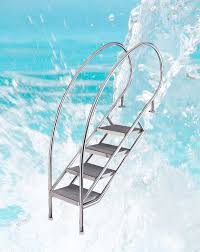 Bei einem pool innenmaß von 700 x 350 cm und einer wandstärke von 25 cm ergibt das pool mauern rund. Edelstahltreppe Miami Swing Moderne Pooltreppe Von Hersteller Eichenwald Http Www Wellness Stock De Schwimmbad Ersatzteile Schwimmbecken Pool Schwimmbader