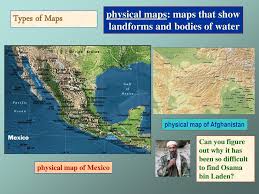 The border fence begins in texas, but it's miles inland from the border's edge at the gulf of mexico. Types Of Maps Physical Maps Maps That Show Ppt Download