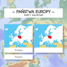 Mapa holandii, zestaw przydanych map holandii. Mapy Panstw Europy Karty Naukowe 45 Szt Materialy Montessori Karty Trojdzielne Karty Naukowe Nudzi Misie Pl