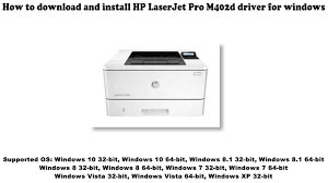 Hp laserjet pro m402d printer drivers and software for microsoft windows and macintosh operating systems. How To Download And Install Hp Laserjet Pro M402d Driver Windows 10 8 1 8 7 Vista Xp Youtube