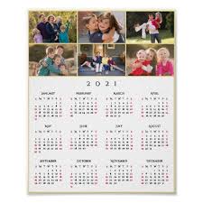 Personalized 6 Photo Collage 2021 Yearly Calendar Poster Zazzle Com In 2020 Calendar Poster Custom Holiday Card Photo Collage