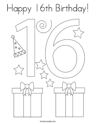 By the time your children might be the one who asked for a theme on their birthday. Happy 16th Birthday Coloring Page Twisty Noodle