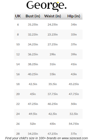 george size chart baby clothes size chart baby clothing