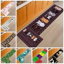 Modern Cartoon Kitchen Doormat Entrance Floor Mat Anti Slip Water Absorption Cat Kitchen Carpet Toilet Porch Hallway Area Rugs Door Mat Rugs Area Rugs