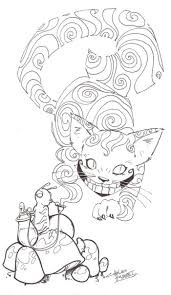 Trippy Alice In Wonderland Coloring Pages In 2020 Steampunk Coloring Animal Coloring Pages Cat Coloring Page