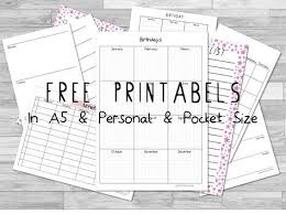Free Printables In A5 Pocket Personal Size Updated Month On Two Pages Week Planner Printables Free Personal Planner Printables A5 Planner Printables Free