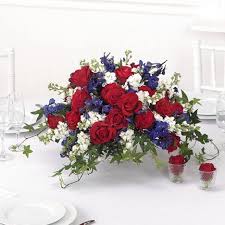 Affordable and search from millions of royalty free images, photos and vectors. Red White And Blue Floral Centerpiece Blue Flower Centerpieces Blue Flower Arrangements Blue Wedding Centerpieces