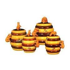 White bee kilner canister jars, tea coffee sugar jars, set. Honey Bee 3 D Canisters Set Of 4 New Canister Honey Honey Pot Honey Bee