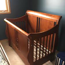 The langford convertible crib in warm white grows with your child as it converts from crib to toddler bed and finally a full size bed ( conversion kits sold seperately ). Find More Solid Wood Sleigh Bed Style Baby Crib For Sale At Up To 90 Off