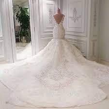 Fully Crystal Beaded Sweetheart Open Back Mermaid Wedding Dresses Bling Bling Bridal Gow Long Train Wedding Dress Wedding Dress Chiffon Crystal Wedding Dresses
