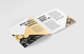 Free book mockup — psd smart object. Square Brochure Mockup Mockups Design Free Premium Mockups