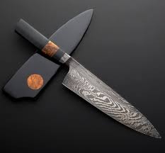 Nick Anger Damascus Chef Knife 215mm Eatingtools Com Kitchen Knives Damascus Chef Knives Chef Knife