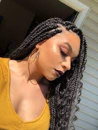 Bohemian Box Braids Braids Boxbraids Boxbraidswithcurls Braids Makeup Highlight Highlighter Sunglow Glow Shavrise Box Braids Braided Hairstyles Braids