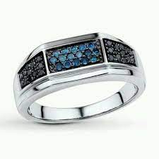 Blue Black Diamond Mens Wedding Band From Jareds Men Diamond Ring Engagement Rings For Men Jared Engagement Rings