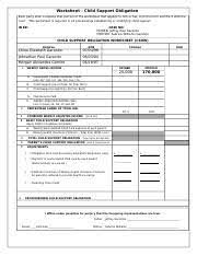 Worksheet will open in a new window. Indiana Child Support Worksheet Worksheet Child Support Obligation Each Party Shall Complete That Portion Of The Worksheet That Applies To Him Or Her Course Hero