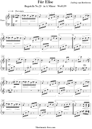 This is a very simplified version of the song for beginners. Fur Elise Sheet Music Piano Beethoven Sheetmusic Free Com