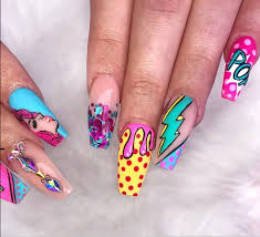 Pin By Lafrieda Boyd On Nailacious 1 Pop Art Nails Graffiti Nails Swag Nails