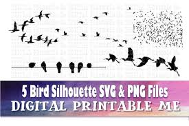 Download Flock Of Birds Silhouette Flying Svg Graphic By Digitalprintableme Creative Fabrica PSD Mockup Templates