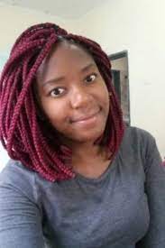 Hairstyle Is A Braid Bob Color Maroon Hair Is Called Angels Model Kaluvi Zambian African Braids Maroon Hair Hairstyle Hair Styles