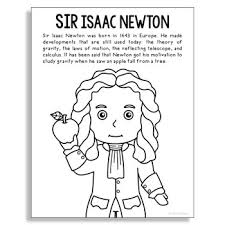 Want to discover art related to the_binding_of_isaac? Sir Isaac Newton Inventor Coloring Page Craft Or Poster Stem Technology History