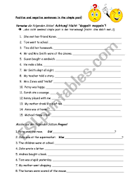 positive and negative sentences and questions in the simple past esl worksheet by susanne schwensfeier