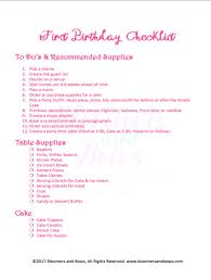 Planning A First Birthday Party Checklist How To Plan A First Birthday Party Bloomers And Bows Birthday Party Checklist Birthday Party Supplies Checklist Party Checklist