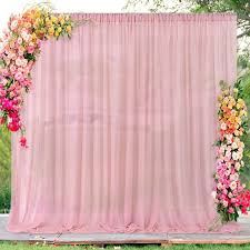 Amazon.com : QueenDream 10ft x 10ft Backdrop Curtain for Bridal Shower  Dusty Rose Chiffon Background Drapes Sheer Baby Shower Party Decorations :  Electronics