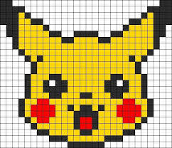 Pikachu Head Perler Bead Pattern Bead Sprite By Clara Pokemon Cross Stitch Pixel Art Pixel Art Pokemon