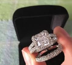 14k White Gold Over Princess Diamond Wedding Engagement Women S Bridal Ring Set Jewelry Big Wedding Rings Wedding Rings Unique Engagement Wedding Ring Sets