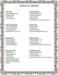 Magick Oil Recipes Magick Oil Magick Oils