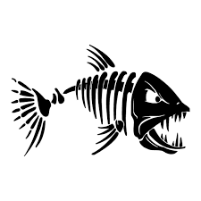 Sticker Poisson Ref 46 Marque Materiel Peche Autocollant Sponsor Dessin Squelette Les Arts Dessins Tribaux