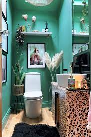 Quirky Downstairs Toilet Makeover Teal Leopard Decor Caradise Downstairstoilet Downstairs T Downstairs Toilet Small Downstairs Toilet Small Toilet Decor