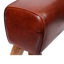59l x 13.8w x 21.2h. Leather Pommel Horse Stool Wood Furniture Store Grimsby