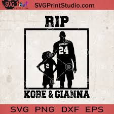 Though its official color palette is monochrome, the emblem can be seen in different combinations, depending on the needs and background. Rip Kobe And Gianna Svg Kobe Bryant Svg Black Mamba Svg Svg Print Studio