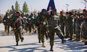 An afghan national army soldier stands guard at the gate of bagram u.s. Afghanistan Marks National Day Of Armed Forces Global Times
