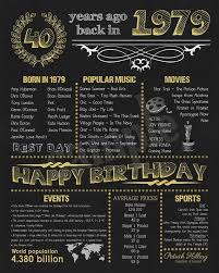 40th Birthday Presents For Him Ireland 1979 Birthday Gift Irish Version 40 Years Ago 40th Birthday Etsy Birthday Poster 40th Birthday Poster Birthday Sign