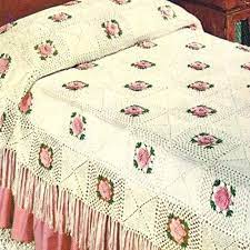 We have a vast collection of floor cushions in plain, thick and thin stripes, beautiful floral and retro prints and. 1950s Bedspreads Rose Bower Crochet Bedspread Pdf Pattern Vintage 1950s Mantas De Croche Colchas