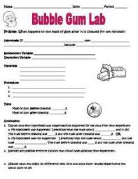 Scientific Method Inquiry Lab With Bubble Gum Worksheet Scientific Method Science Method Scientific Method Middle School