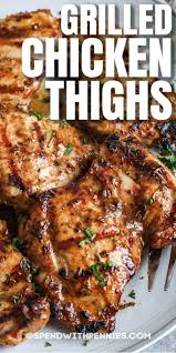 Grilled Chicken Thighs Are Soaked In A Balsamic Rosemary Marinade Then Grill In 2020 Grilled Chicken Thighs Boneless Chicken Thigh Recipes Chicken Thigh Grill Recipes