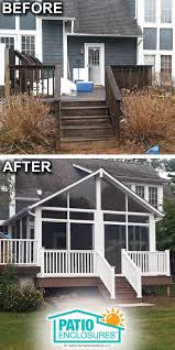 How Much Does It Cost To Build A Sunroom Addition Considering A Sunroom Addition And Need Inspiration For Your Unique Design Check Out Our Before And After Sunroom Addition Deck Designs Backyard Deck Remodel