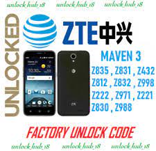It will ask you for at&t zte maven z812 … At T Factory Unlock Code Zte Maven Z812 Express Service For Sale Online Ebay