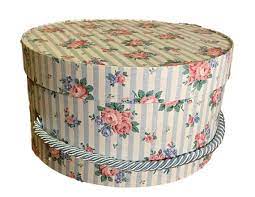 Small Hat Box In Blue Stripe Floral Stacking Boxes Gift Box Etsy Floral Stripe Shabby Boxes Hat Box