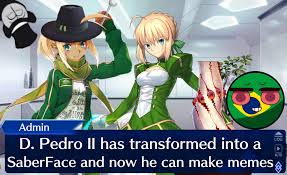 O centro universitário dom pedro ii fazendo parte da sua história. D Pedro Ii Has Transformed Into A Saberface And Now He Can Make Memes Facebook