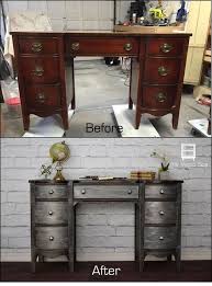 A Desk Painted With Metallic Effects How To Painted Furniture Metallicpaintedfurniture Flipping Furniture Paint Furniture Redo Furniture