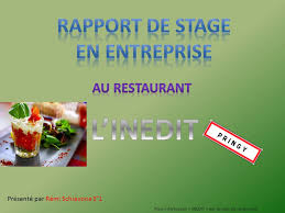 L Inedit Rapport De Stage En Entreprise Au Restaurant Ppt Telecharger