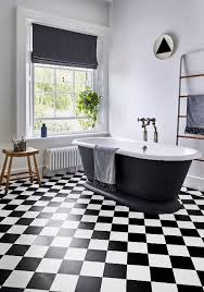 Check Mate Black And White Bathroom Floor Flooring Bathtub Decor