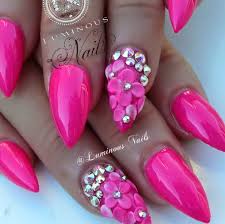 Hot pink and black animal print nail art design. 33 Pink Nail Designs Acrylic Nails Nailspix